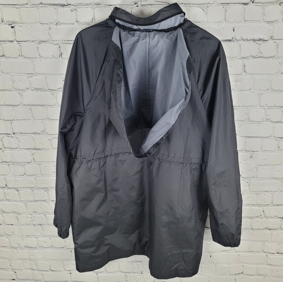 MOTHERHOOD MATERNITY | nylon lightweight long cinch waist zip hooded jacket - Picture 2 of 4